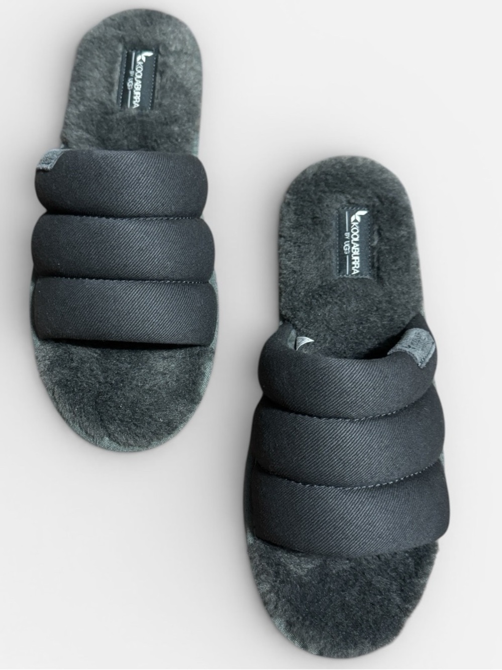 KOOLABURRA By UGG Rommie Men's Gray Slippers Faux Fur Lining Sz. 9
